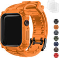 Watch Bands 40Mm, Rugged Iwatch Band Silicone with Screen Protector and Bumper Case for Men, Compatible with Apple Watch Series 6/5/4/SE 2Nd Generation/Se (40Mm, Orange)